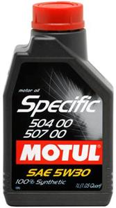 Motul OEM Synthetic Engine Oil Specific 504 00 507 00 - 5W30 - Click Image to Close