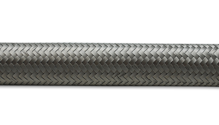 Vibrant 2ft Roll of Stainless Steel Braided Flex Hose AN Size -4