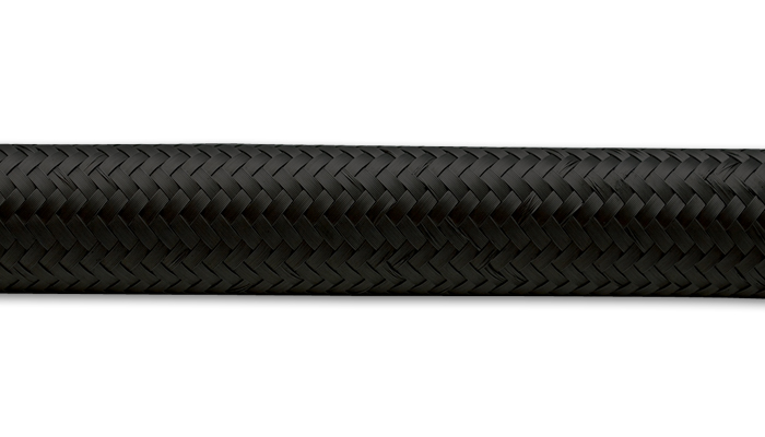 Vibrant 2ft Roll of Black Nylon Braided Flex Hose AN Size -4 - Click Image to Close