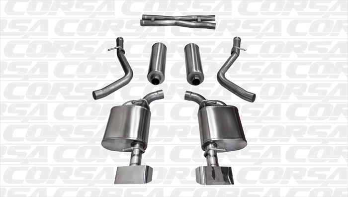 Corsa 14974 Cat-Back Dual Rear Exit - GTX2 Polished Tips - 2.5\