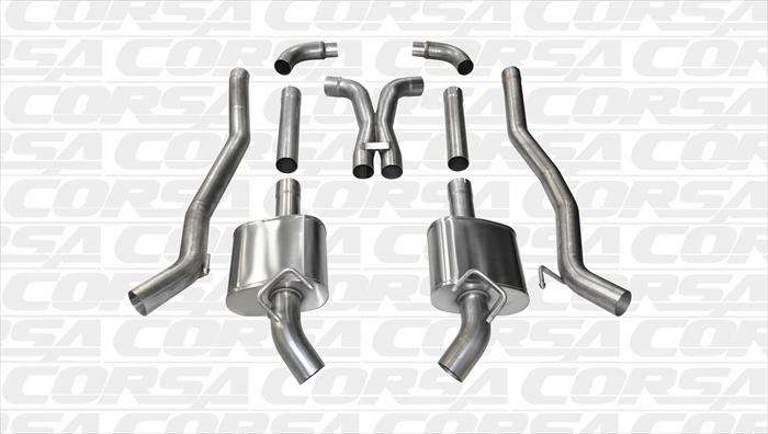Corsa 14976 Cat-Back + X-Pipe Dual Rear Exit - 3.0\