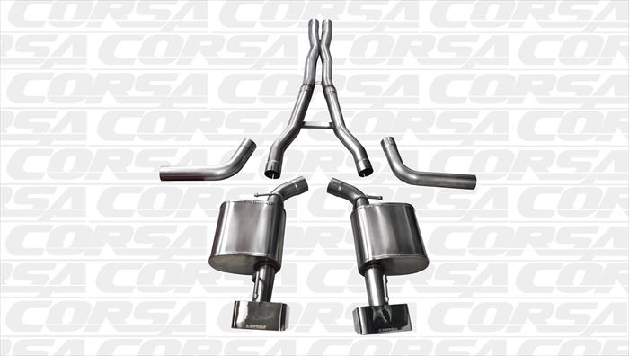 Corsa 14994 Cat-Back Dual Rear Exit - GTX2 Polished Tips - 2.75\