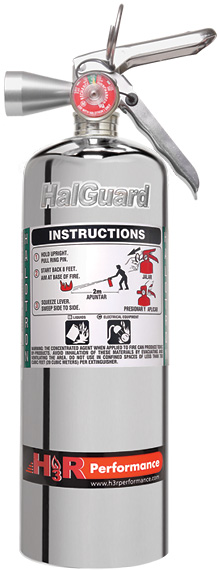 H3R Performance HG500C Chrome Clean Agent Fire Extinguisher - Click Image to Close