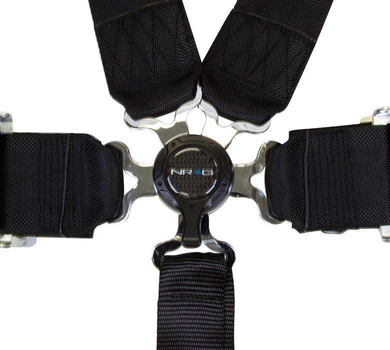 NRG SBH-6PC 6 Pt 3inch Seat Belt Harness / Cam Lock- Black/Blue