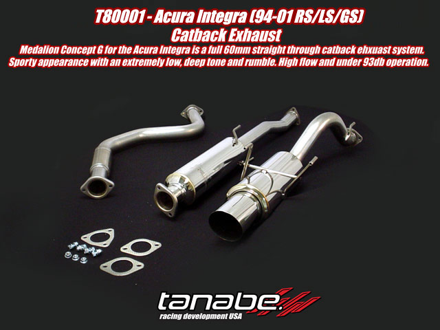 `Tanabe Concept G Cat Back Exhaust for 94-01 Acura Integra 2 Doo