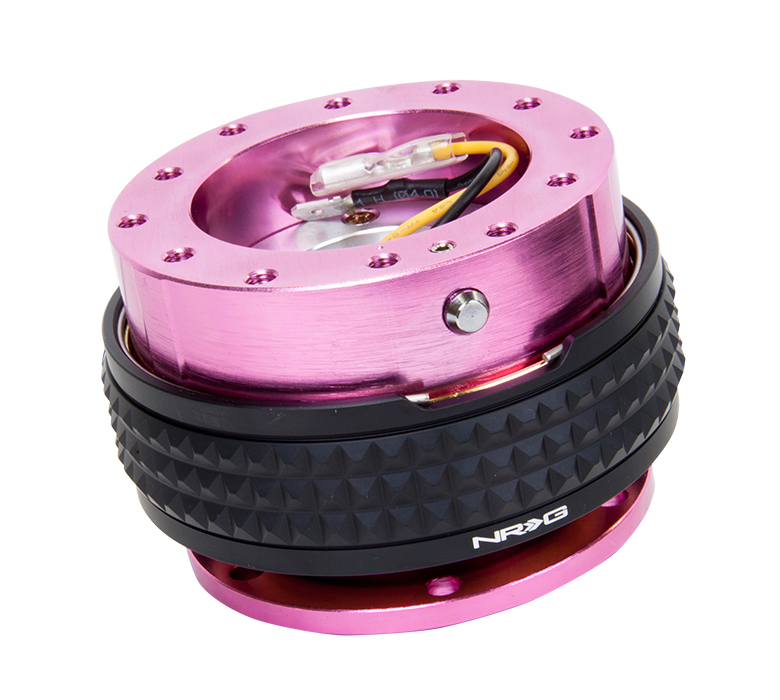 NRG SRK-210PK/BK Quick Release Kit-Pink Body/Black Pyramid Ring