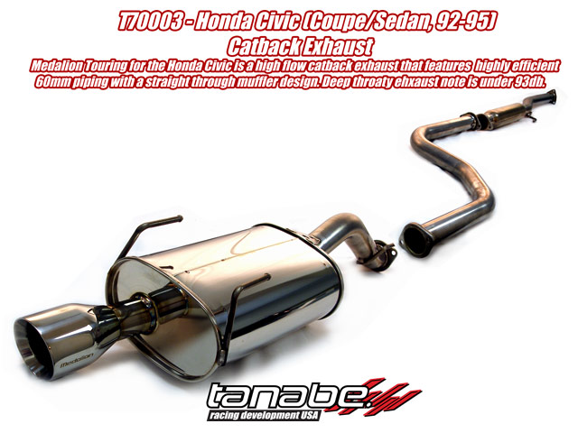 Tanabe Medalion Catback Exhaust for 92-95 Honda Civic Coup/Sedan