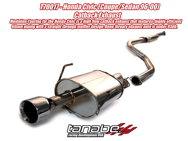 Tanabe Medalion Catback Exhaust for 96-00 Honda Civic Coup/Sedan