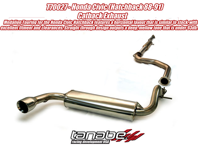 Tanabe Medalion Cat Back Exhaust for 88-91 Honda Civic Hatchback